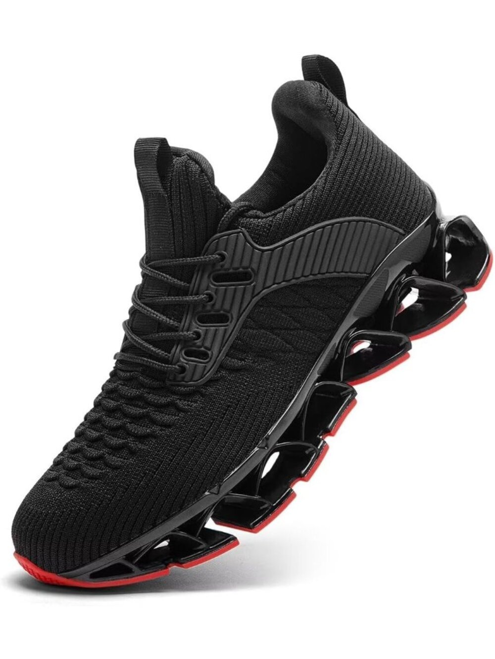 Men's Black Slip On Walking Running Casual Blade Tennis Sneakers Shoes